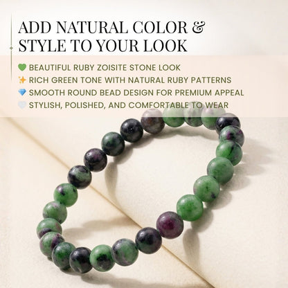 Ruby Zoisite Bracelet for Creativity & Positivity - plusvalueindia