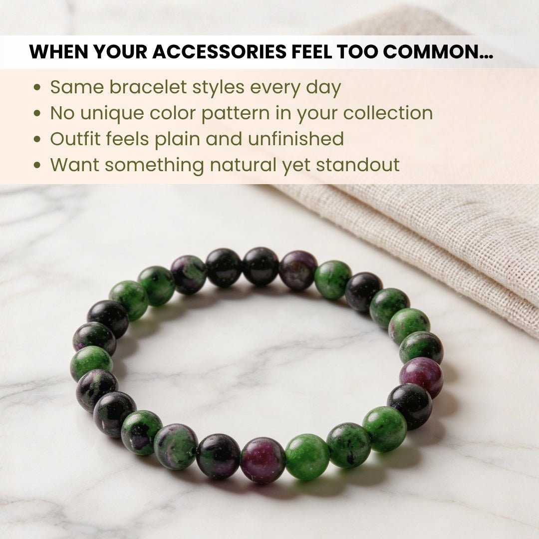 Ruby Zoisite Bracelet for Creativity & Positivity - plusvalueindia