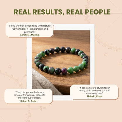 Ruby Zoisite Bracelet for Creativity & Positivity - plusvalueindia