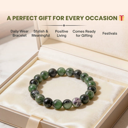 Ruby Zoisite Bracelet for Creativity & Positivity - plusvalueindia