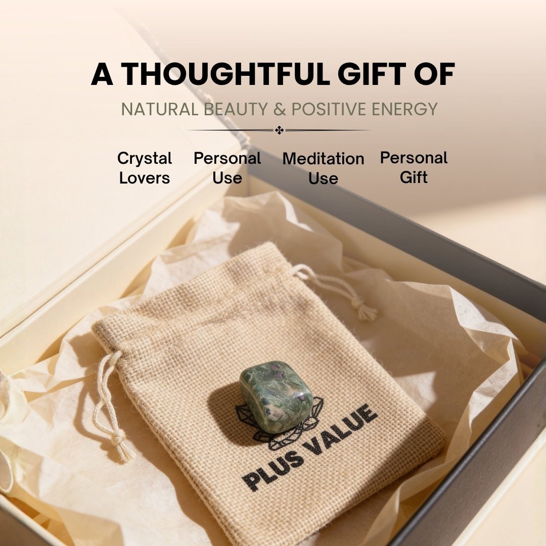 ruby zoisite pocket stone shown for everyday carrying
