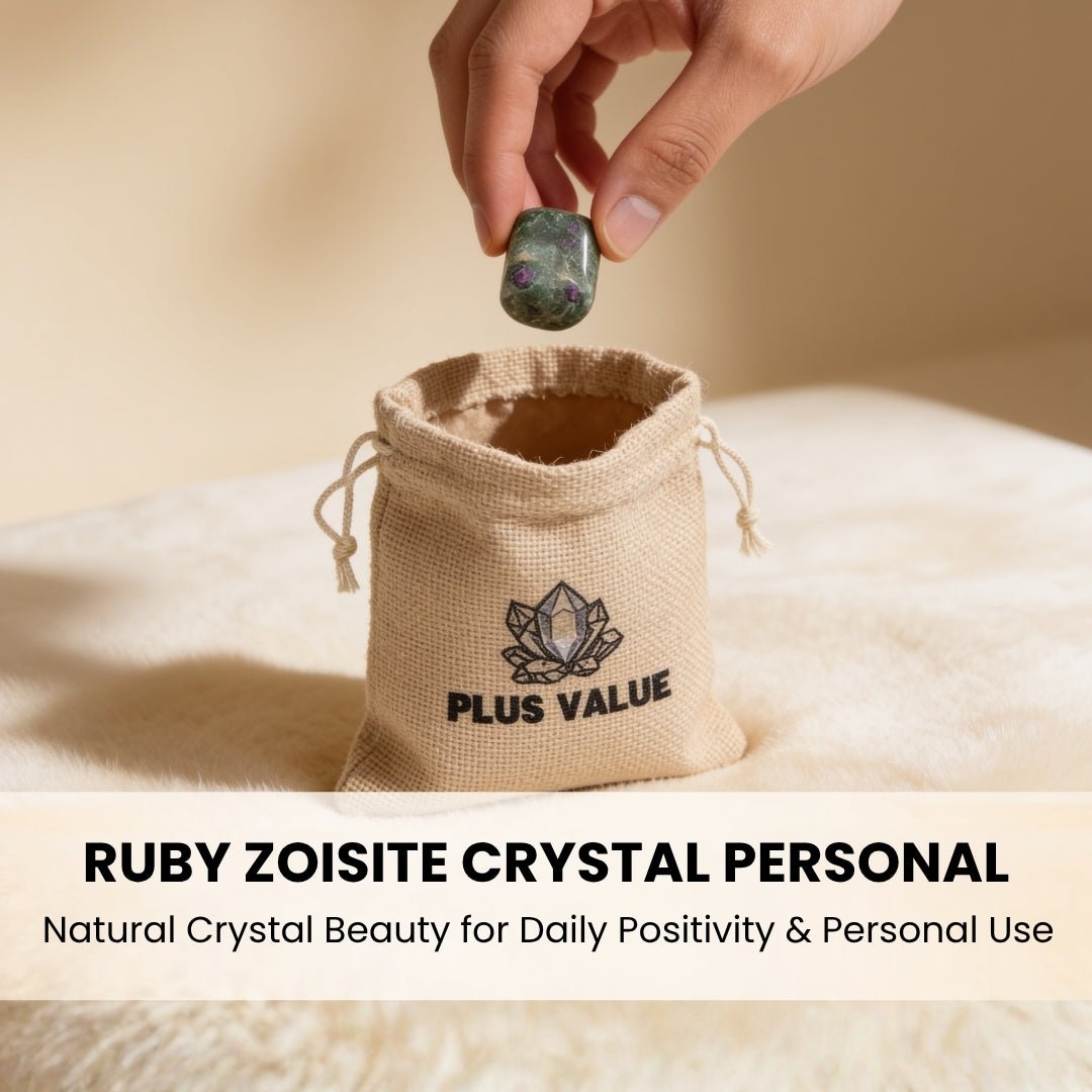 ruby zoisite pocket stone held in the palm during meditation