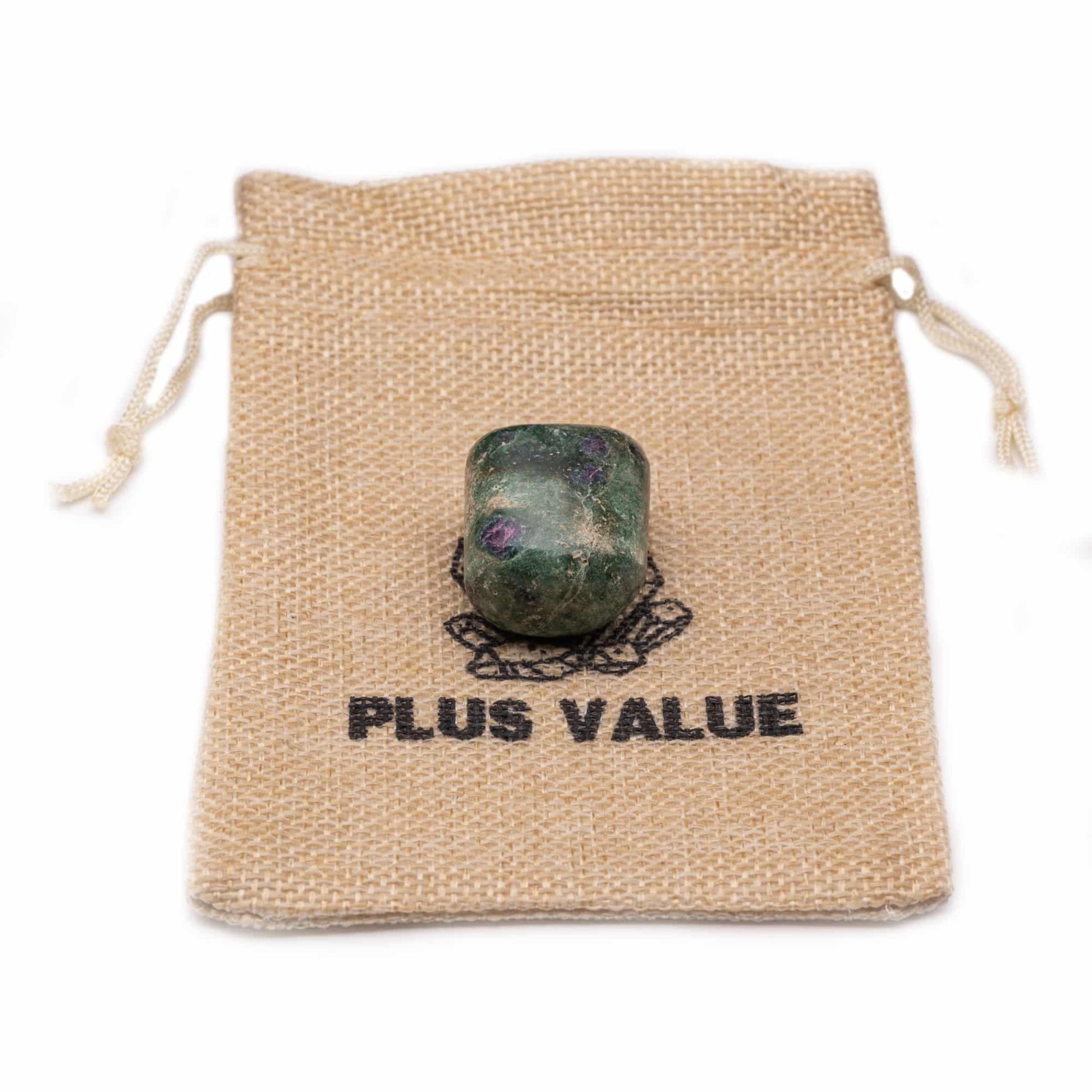 ruby zoisite pebble tumble pocket stone
