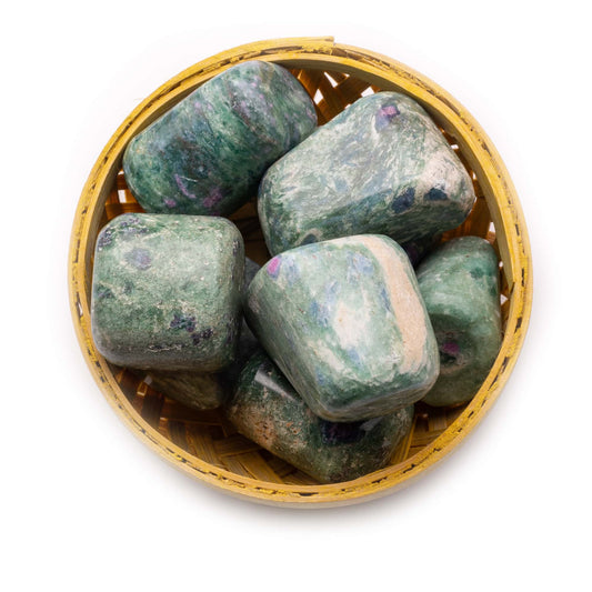 ruby zoisite tumble pebble stone 200gm basket