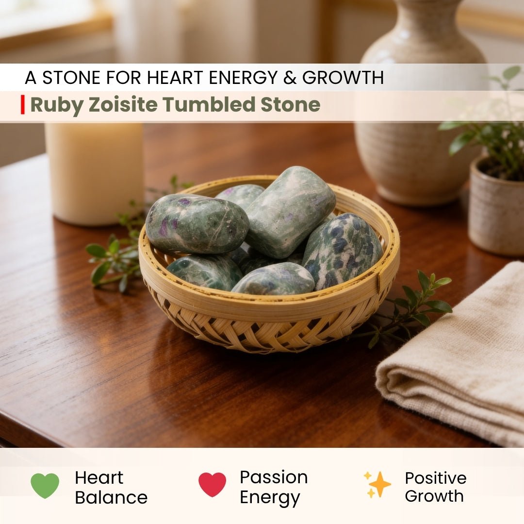 Ruby Zoisite Tumbled Stone Pebbles - plusvalueindia