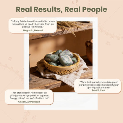 Ruby Zoisite Tumbled Stone Pebbles - plusvalueindia