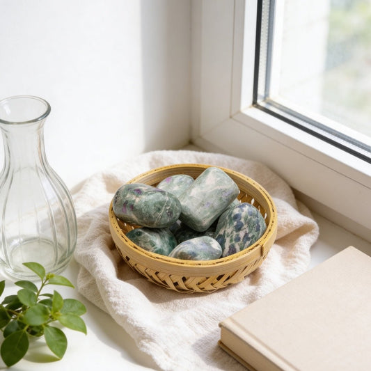Ruby Zoisite Tumbled Stone Pebbles - plusvalueindia