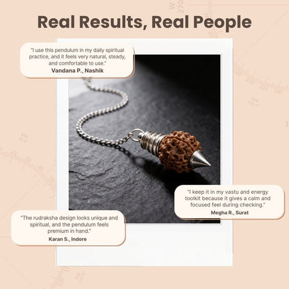 Rudraksha Dowsing Pendulum With Free 4 Dowsing Charts & Jute Bag - plusvalueindia