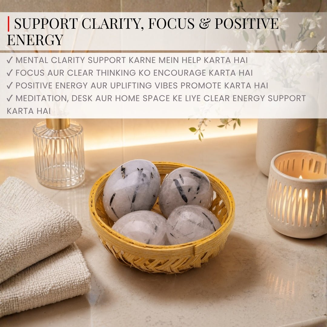 Rutilated Quartz Tumbled Stone Pebbles - plusvalueindia