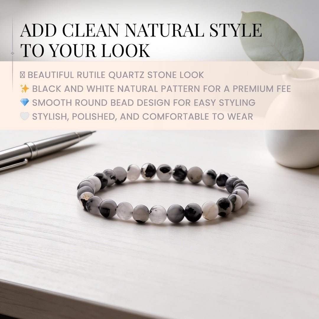 Rutile Quartz Bracelet for Men Women - plusvalueindia