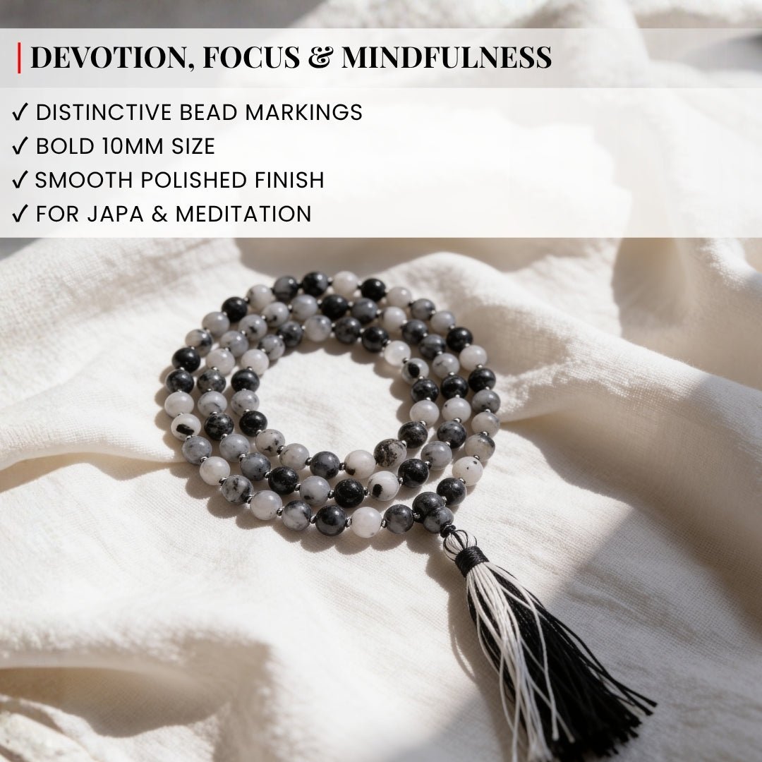 Traditional durable hand-knotted thread construction securing each substantial 10 mm Rutile Quartz bead