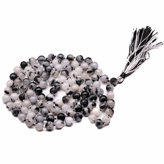 rutile quartz necklace mala 10mm