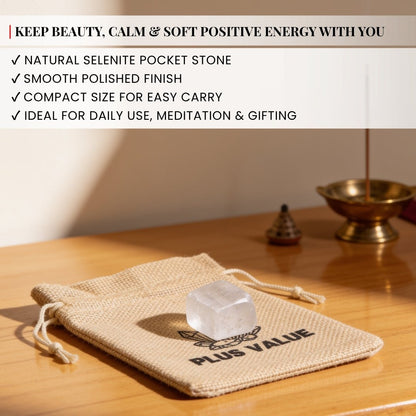 Selenite Pocket Stone -Your personal companion - plusvalueindia