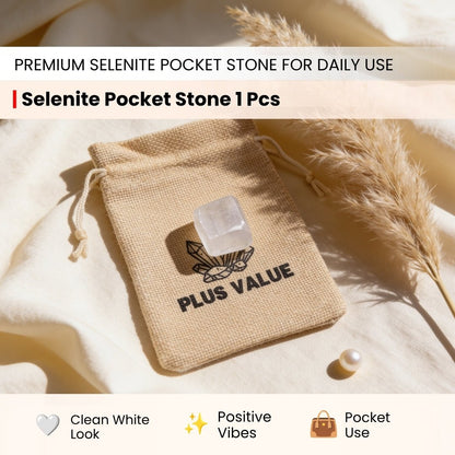 Selenite Pocket Stone -Your personal companion - plusvalueindia