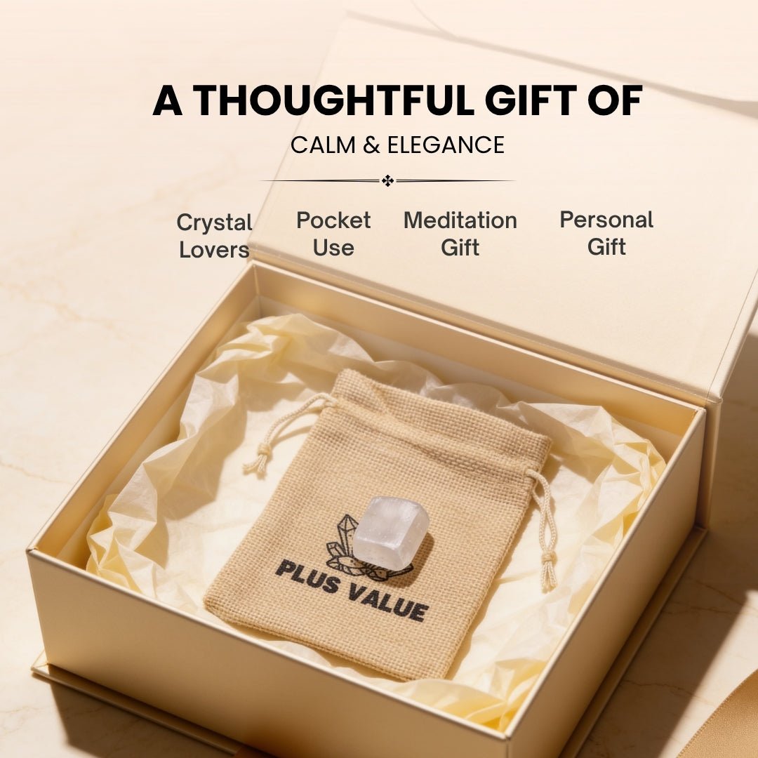 Selenite Pocket Stone -Your personal companion - plusvalueindia