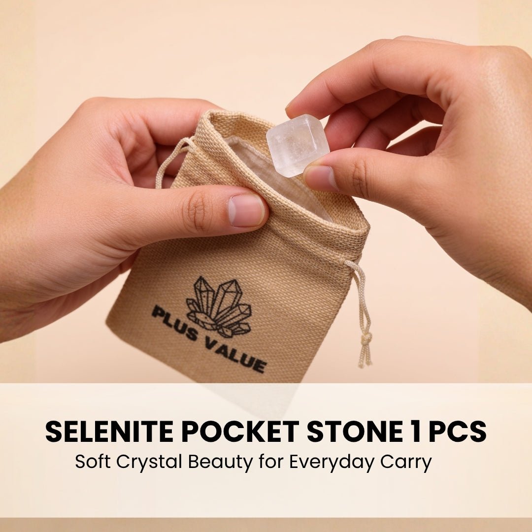 Selenite Pocket Stone -Your personal companion - plusvalueindia