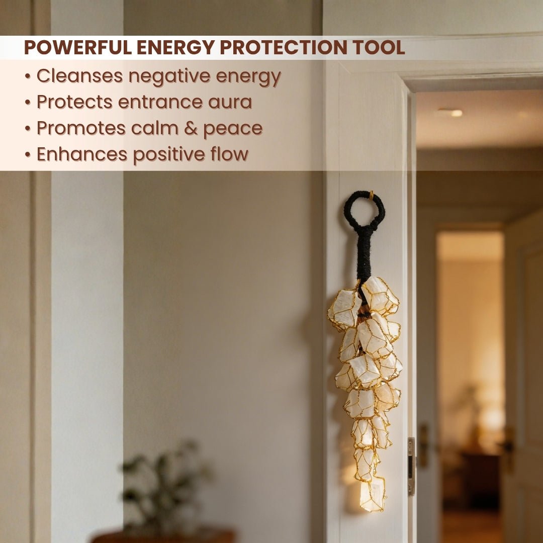 Selenite Stone Crystal Door Hanging for Protection from Negative Energy at Home & Office - plusvalueindia