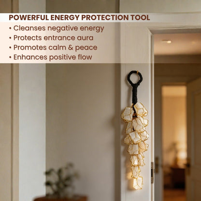 Selenite Stone Crystal Door Hanging for Protection from Negative Energy at Home & Office - plusvalueindia