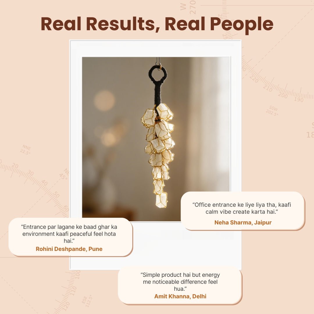 Selenite Stone Crystal Door Hanging for Protection from Negative Energy at Home & Office - plusvalueindia