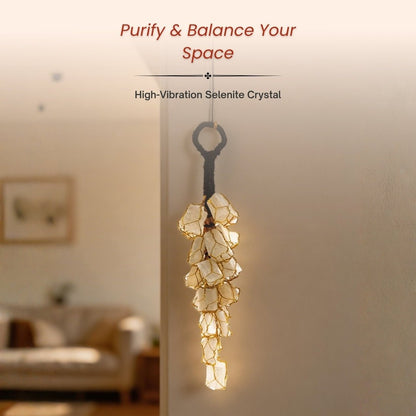Selenite Stone Crystal Door Hanging for Protection from Negative Energy at Home & Office - plusvalueindia