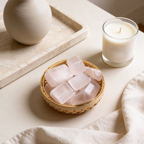 Selenite Tumbled Stone Pebbles for cleansing & peace