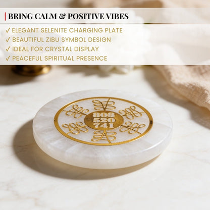 Selenite Square/Round Charging Plate - Crystal Cleansing & Charging - Reiki Healing Crystal Aura Chakra - plusvalueindia