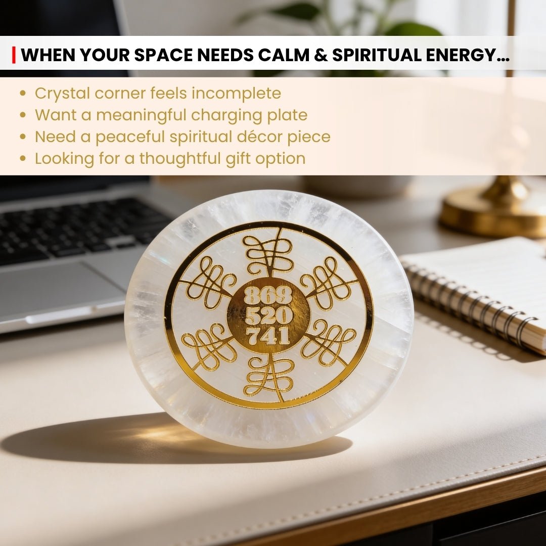 Selenite Square/Round Charging Plate - Crystal Cleansing & Charging - Reiki Healing Crystal Aura Chakra - plusvalueindia