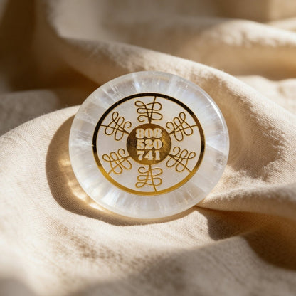 Selenite Square/Round Charging Plate - Crystal Cleansing & Charging - Reiki Healing Crystal Aura Chakra - plusvalueindia