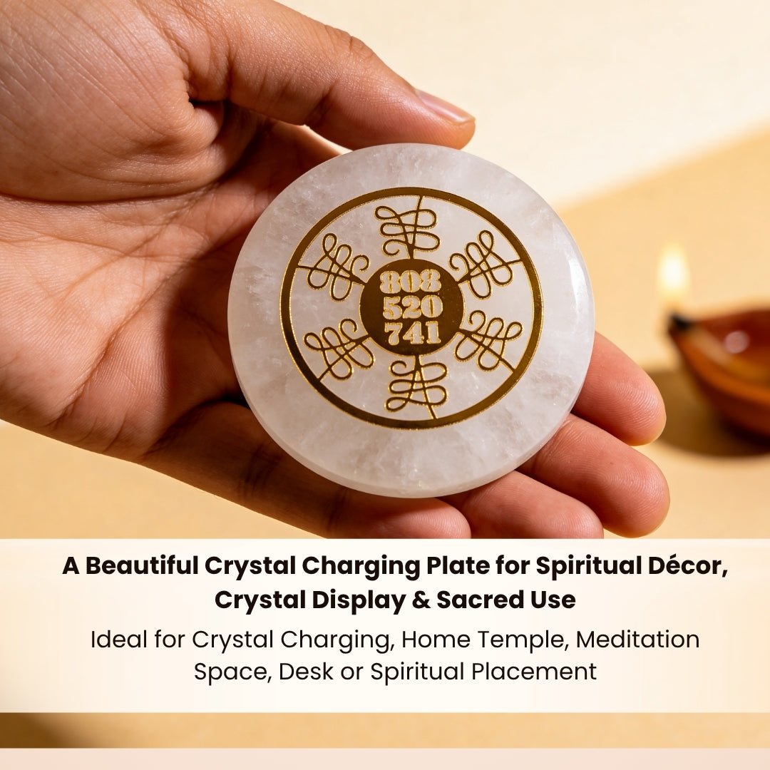 Selenite Square/Round Charging Plate - Crystal Cleansing & Charging - Reiki Healing Crystal Aura Chakra - plusvalueindia