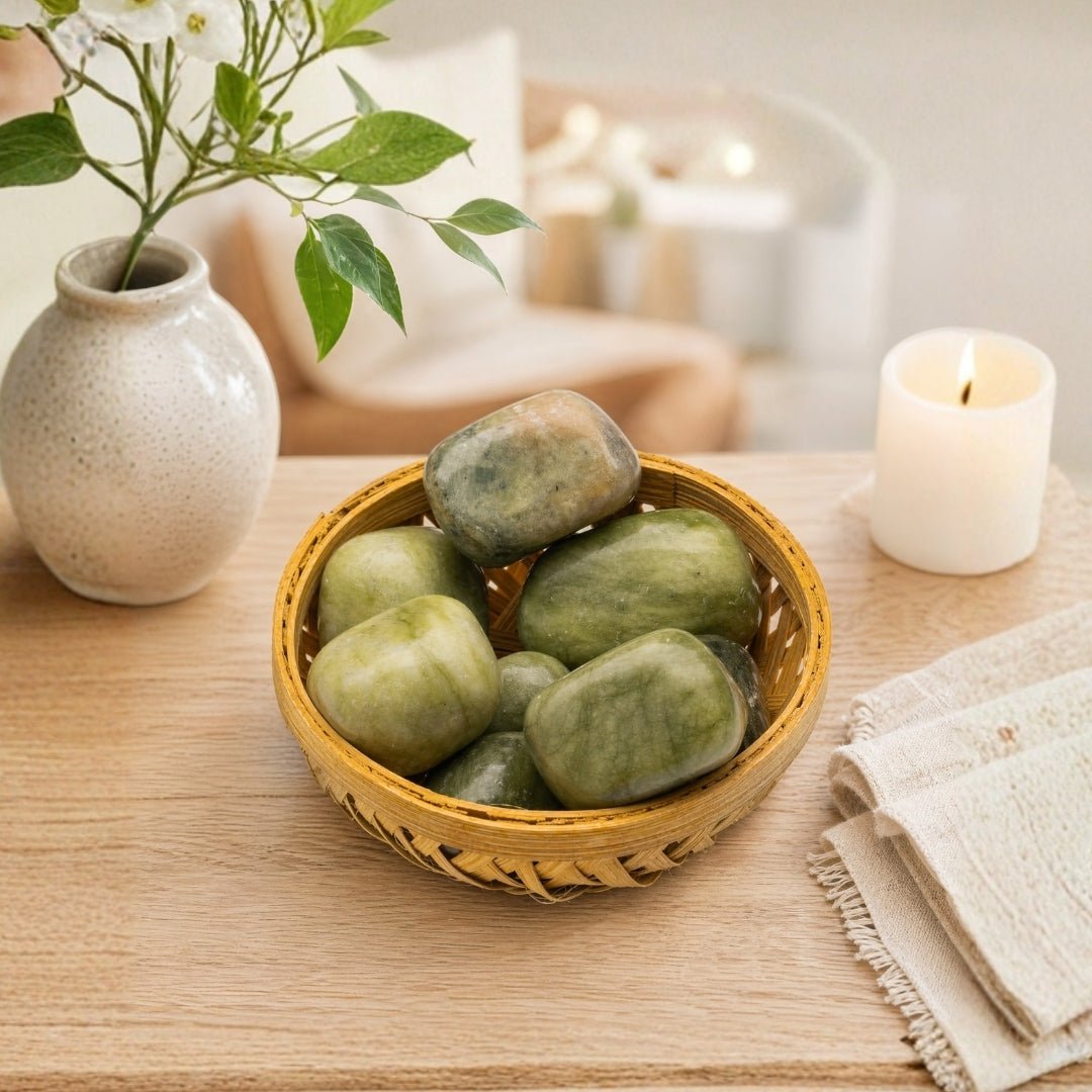 Serpentine Tumbled Stone Pebbles - plusvalueindia