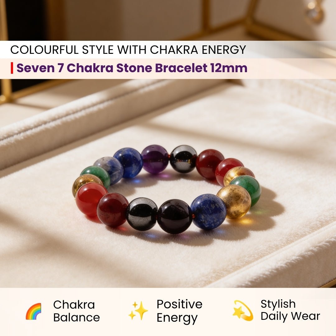 Original 7 Chakra Protection Bracelet for Men & Women [Natural stones] - plusvalueindia