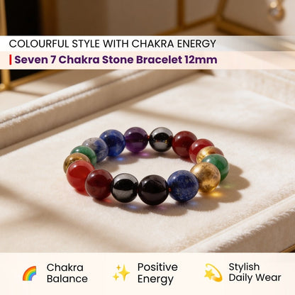 Original 7 Chakra Protection Bracelet for Men & Women [Natural stones] - plusvalueindia