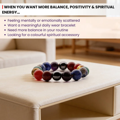 Original 7 Chakra Protection Bracelet for Men & Women [Natural stones] - plusvalueindia
