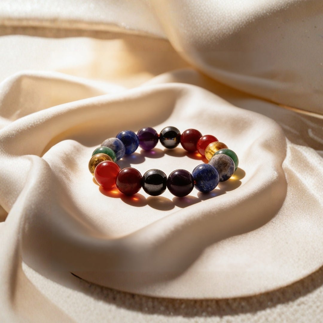 Original 7 Chakra Protection Bracelet for Men & Women [Natural stones] - plusvalueindia
