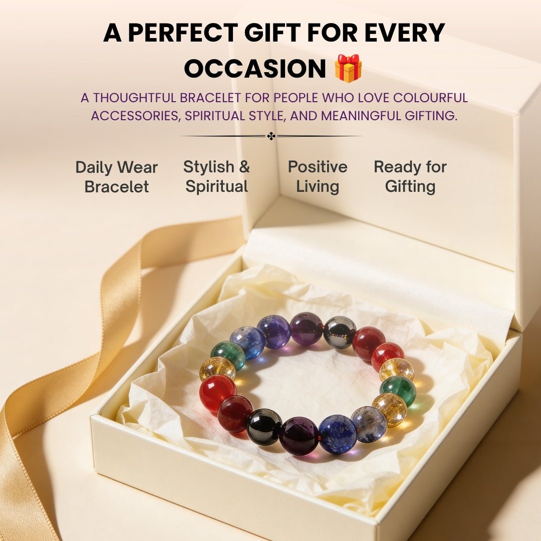 Original 7 Chakra Protection Bracelet for Men & Women [Natural stones] - plusvalueindia