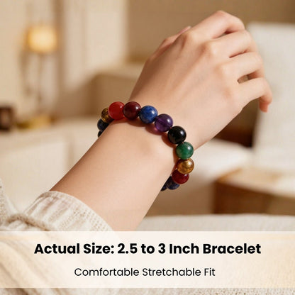 Original 7 Chakra Protection Bracelet for Men & Women [Natural stones] - plusvalueindia