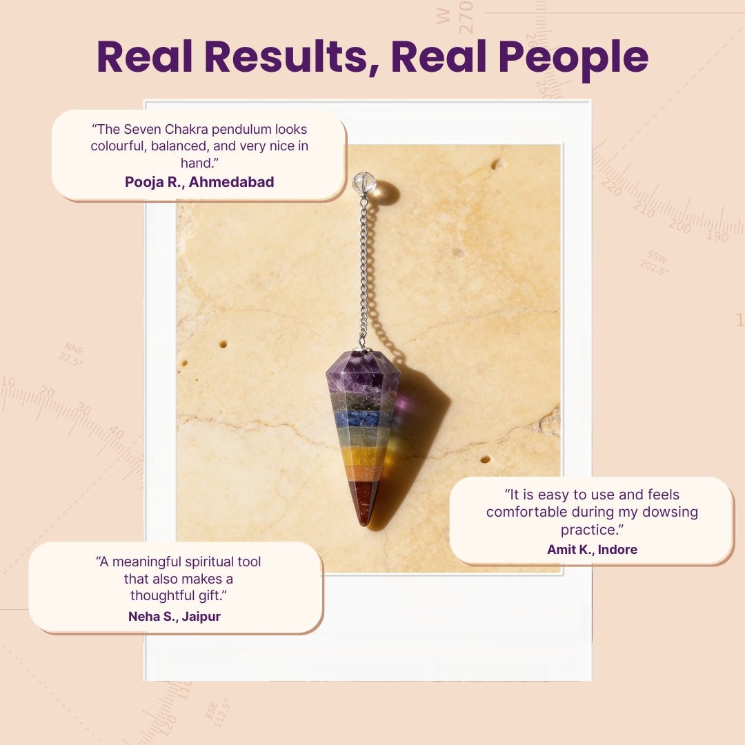 close-up of the bonded faceted stones and pointed pendulum body