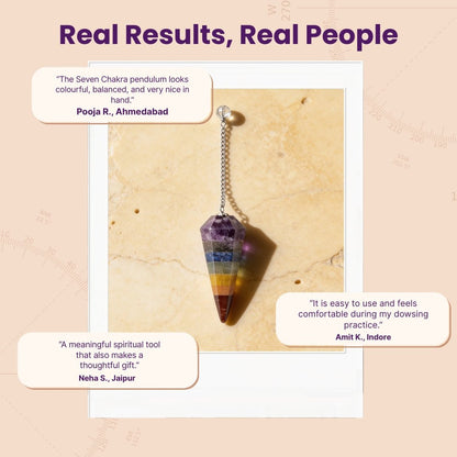 close-up of the bonded faceted stones and pointed pendulum body