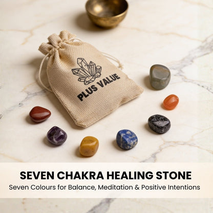 seven chakra stones held during a meditation session