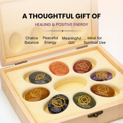 chakra stones showing natural variation in colour and texture
