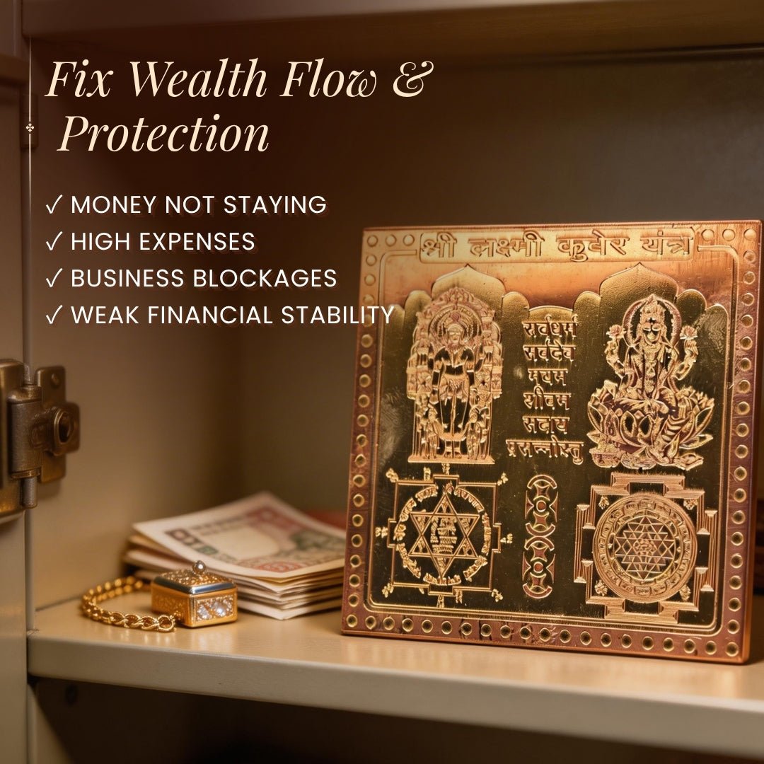 Shree Lakshmi Kuber Yantra For Pooja, Wealth & Prosperity, Vastu at Home & Office Size 3Inch - plusvalueindia