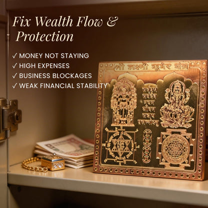 Shree Lakshmi Kuber Yantra For Pooja, Wealth & Prosperity, Vastu at Home & Office Size 3Inch - plusvalueindia