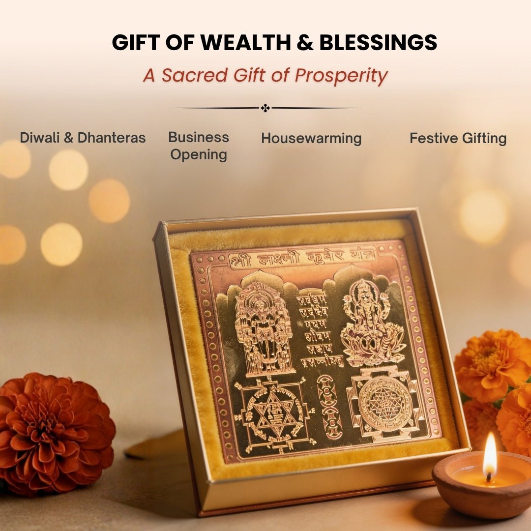 Shree Lakshmi Kuber Yantra For Pooja, Wealth & Prosperity, Vastu at Home & Office Size 3Inch - plusvalueindia