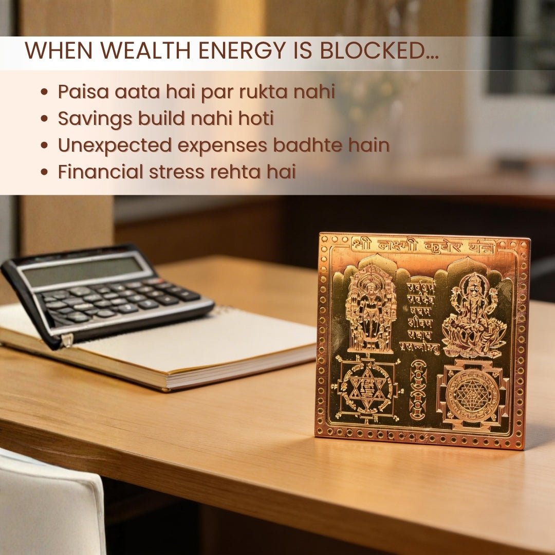 Shree Lakshmi Kuber Yantra For Pooja, Wealth & Prosperity, Vastu at Home & Office Size 3Inch - plusvalueindia
