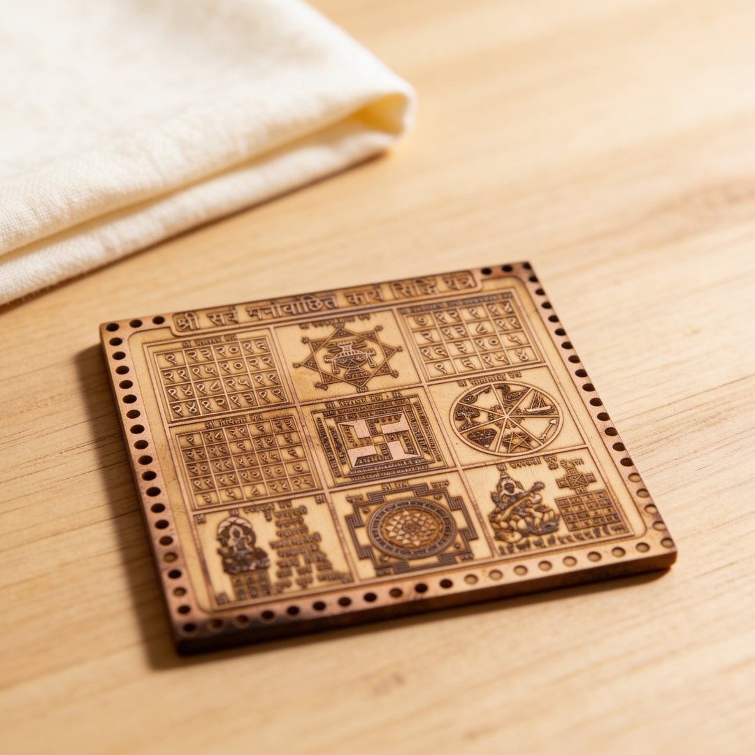 Sarva Karya Siddhi Yantra Copper - Vastu Yantra for Wish Fulfillment & Success, Home & Office - plusvalueindia
