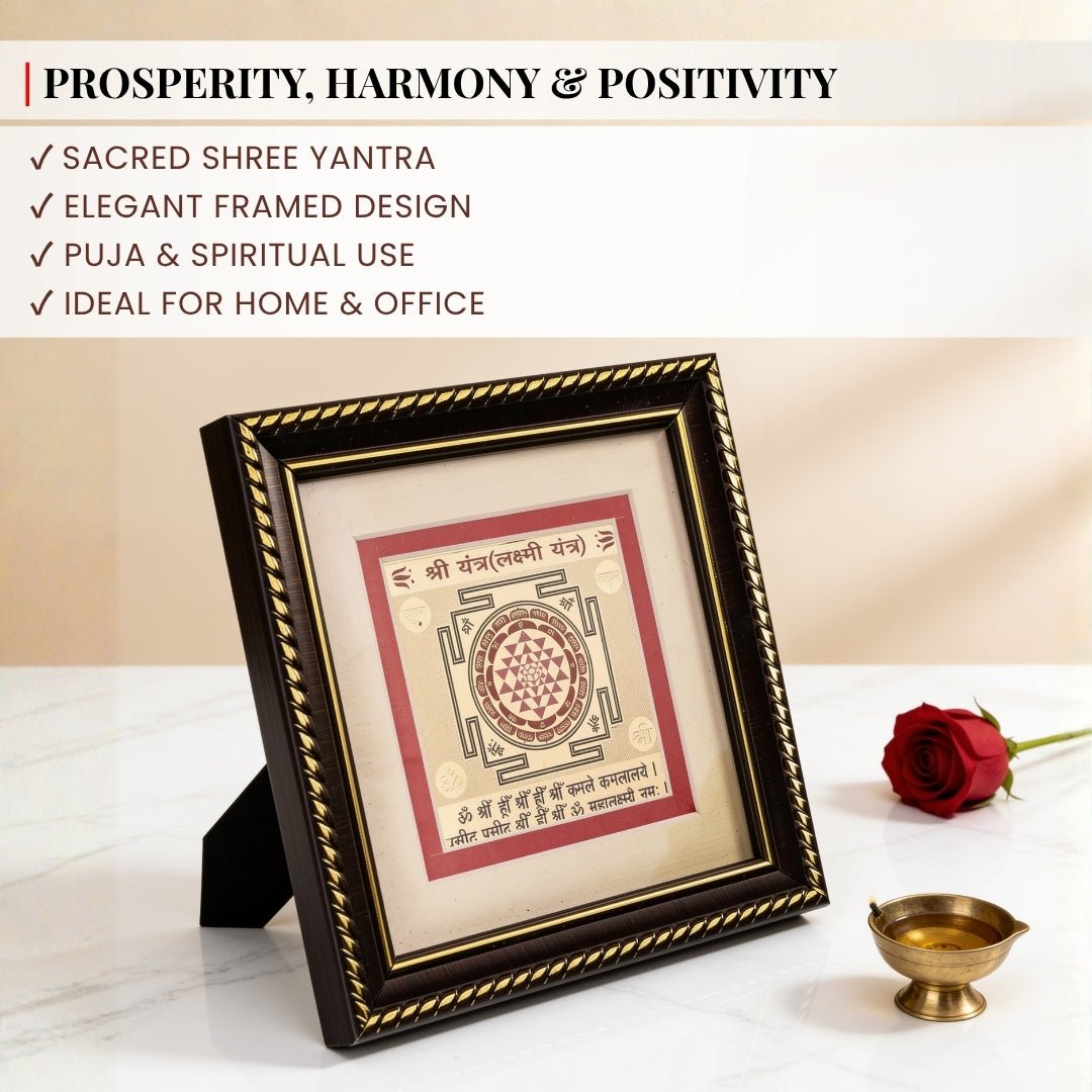 frame edge and corner detail around the shree yantra