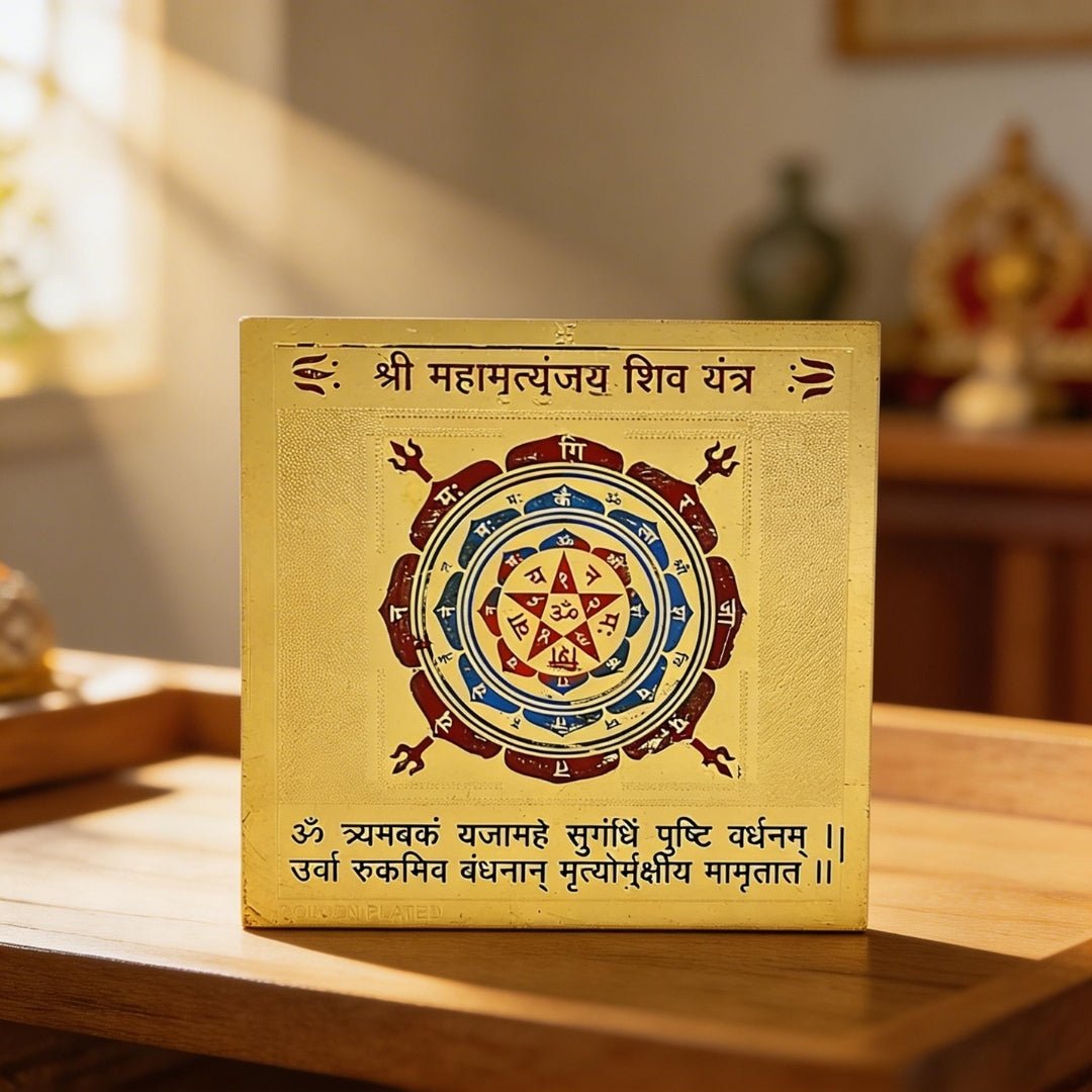 Shri Mahamrityunjaya Vastu Yantra [ Size 3 x 3 Inches, Multi Colour ] - plusvalueindia