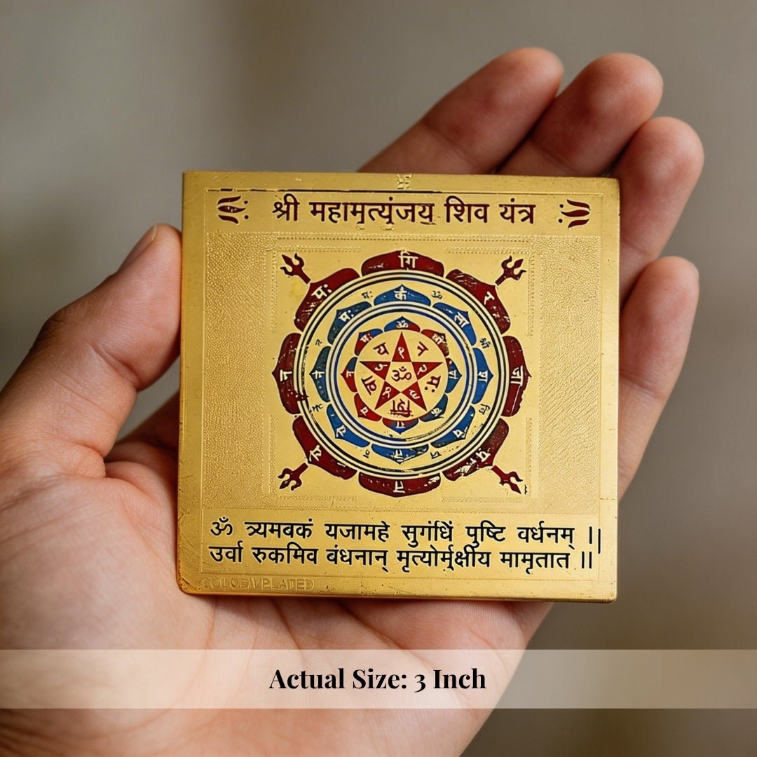 Shri Mahamrityunjaya Vastu Yantra [ Size 3 x 3 Inches, Multi Colour ] - plusvalueindia
