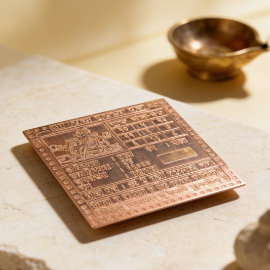 shri siddh guru dev yantra, full copper-coloured front view