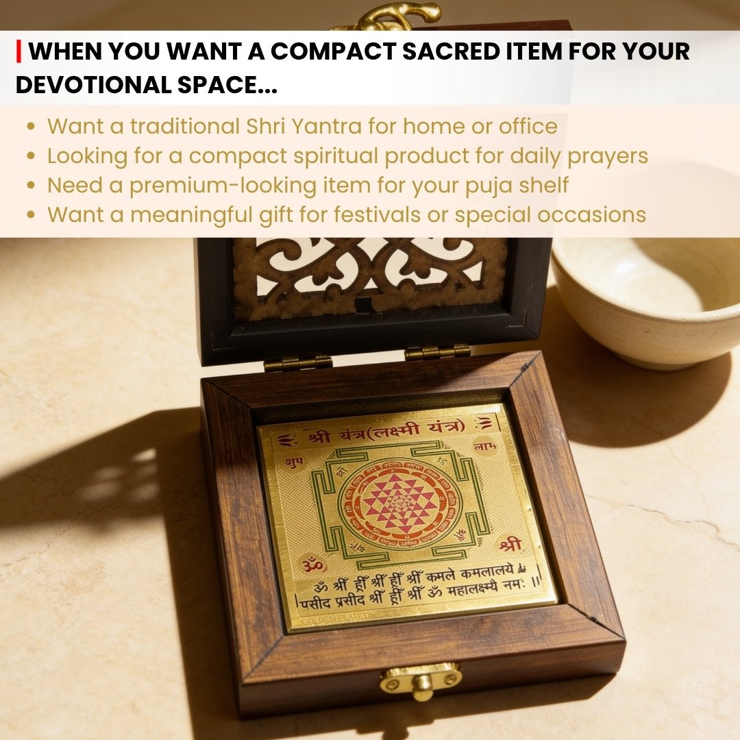 Shri Yantra placed near a locker for traditional wealth intentions